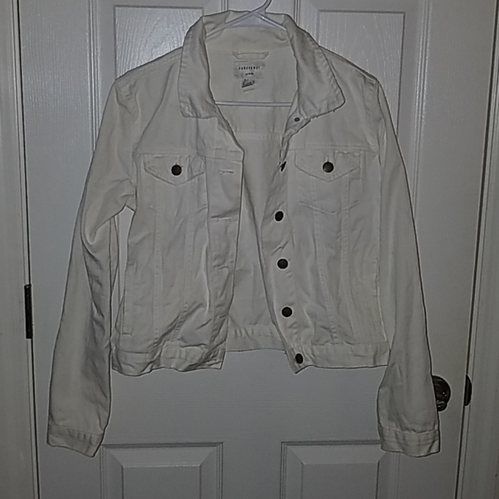Forever 21 White denim jacket